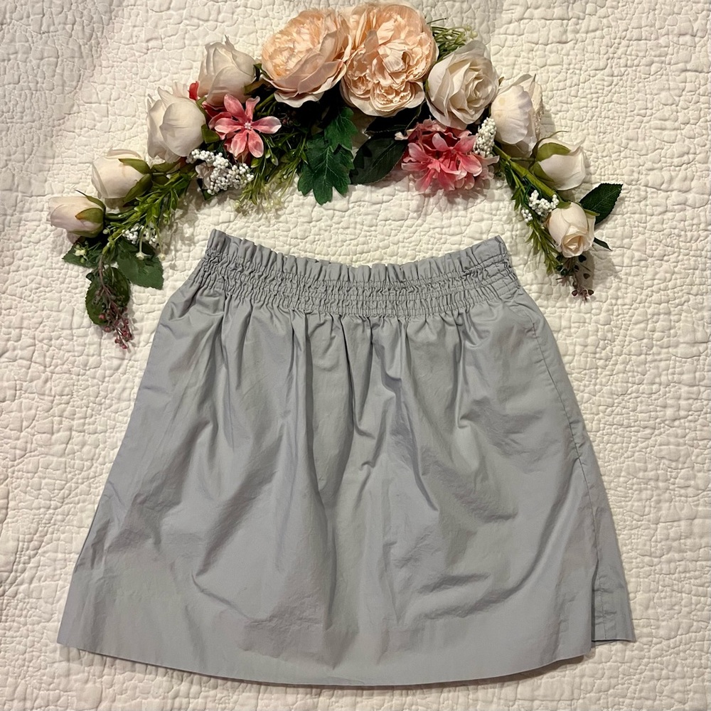 J.Crew Gray Paper Bag Waist Skirt with Pockets 100% Cotton